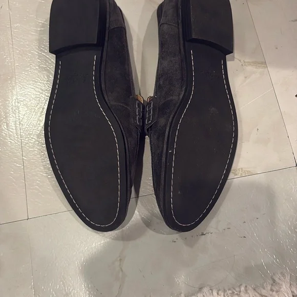 Sam Edelman Navy Sueded Leather Loafers - Picture 2 of 5